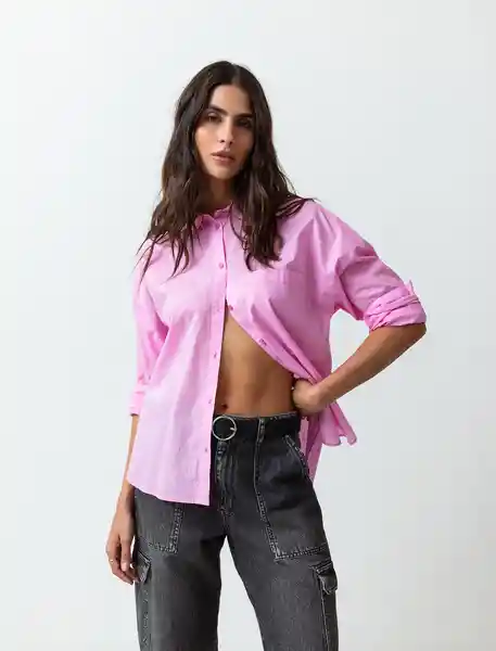 Camisa Dara Mujer Rosa Lila Medio Talla S 413F392 Naf Naf