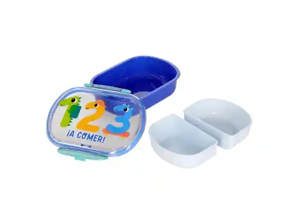 Recipiente Taper Con División Azul 14.7 x 13 x 4.5 cm Casaideas