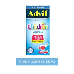 Advil Children Alivio de la Fiebre y el Dolor Ibuprofeno Suspensión 60 mL ​