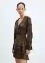 Vestido Rombi Negro Talla S Mujer Mango