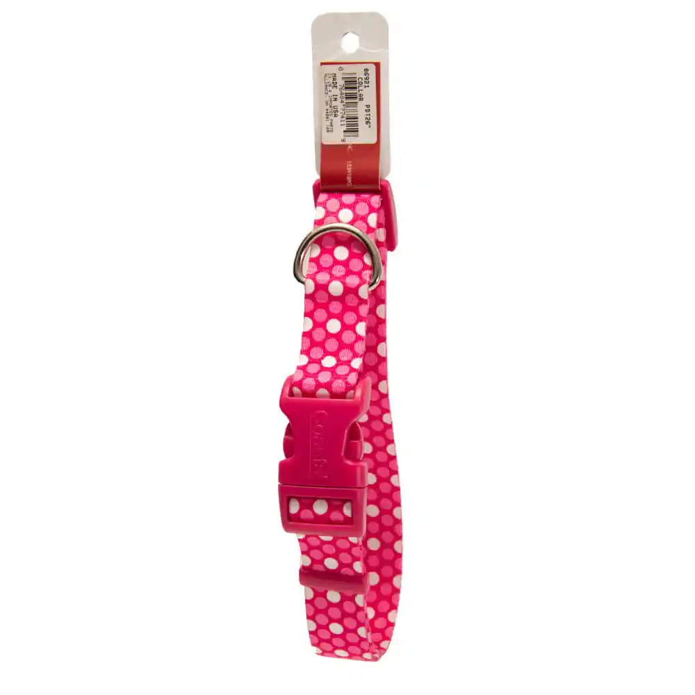 Collar Ajustable Perro Coastal Styles Polka Rosado Large