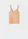 Top Peach Salmon Talla L Mujer Mango