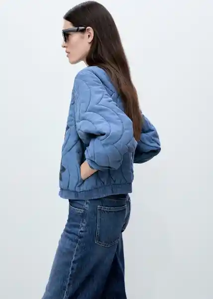 Chaqueta Puzzle Azul Talla S Mujer Mango