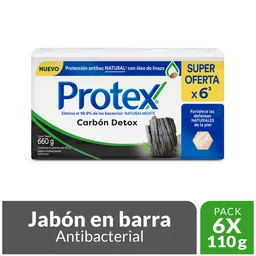 Jabon Antibacterial Protex Carbon Detox 110g x6