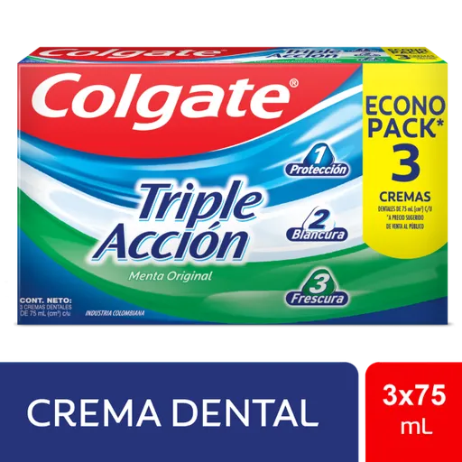 Colgate Crema Dental Triple Acción 75 mL