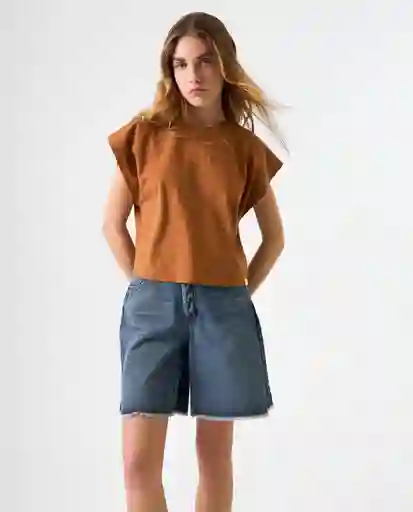 Camiseta Mujer Café Talla M 602G006_CAF181154 Americanino