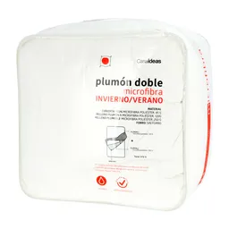 Casaideas Plumón Microfibra 2 en 1 Doble Blanco Diseño 0001