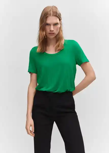 Camiseta Visca Verde Talla XS Mujer Mango