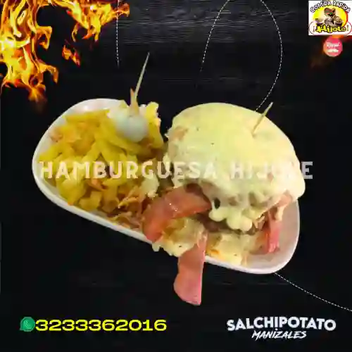 4 Hamburguesas Hijole + Bebida 2,5 Lts