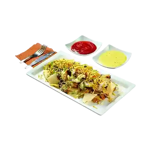 Arepa Picada con Pollo Ranchero