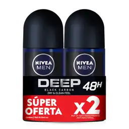 Nivea Men Desodorante en Roll On Deep Dry y Clean
