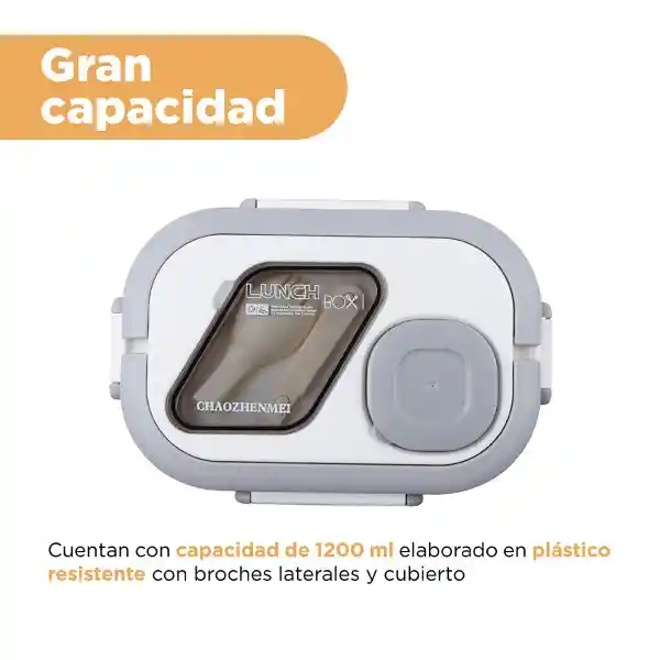 Contenedor Alimentos Doble Capa Con Asa 1200 mL Serie Miniso