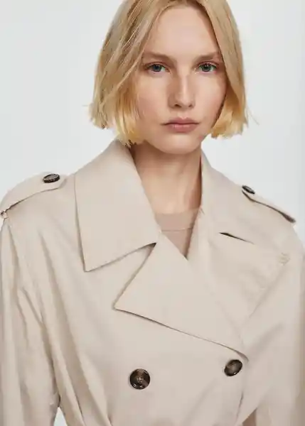 Gabardina Trench Angela Piedra Talla 18 Mujer Mango