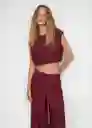 Pantalón Anuk-H Vino Talla S Mujer Mango