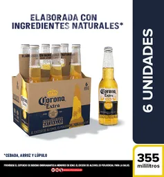 Corona Cerveza Extra Pack X 6