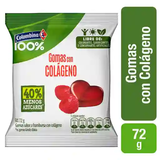 Colombina 100 % Gomas con Colágeno Sabor a Frambuesa