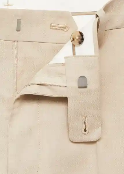 Pantalón Milan Beige Talla 46 Hombre Mango