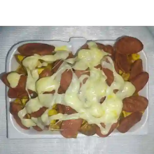 Salchipapa Gratinada