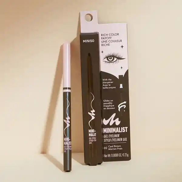 Delineador de Ojos en Gel Cool Brown Serie Minimalist 02 Miniso