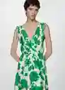 Vestido Fraterni Verde Talla 28 Mujer Mango