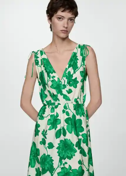 Vestido Fraterni Verde Talla 28 Mujer Mango