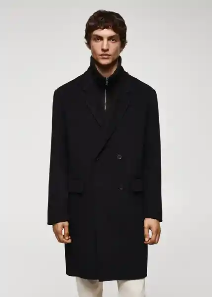 Abrigo Uxio Negro Talla XL Hombre Mango