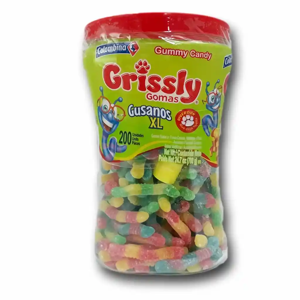 Grissly Gomitas De Gusano x 200 Unidades