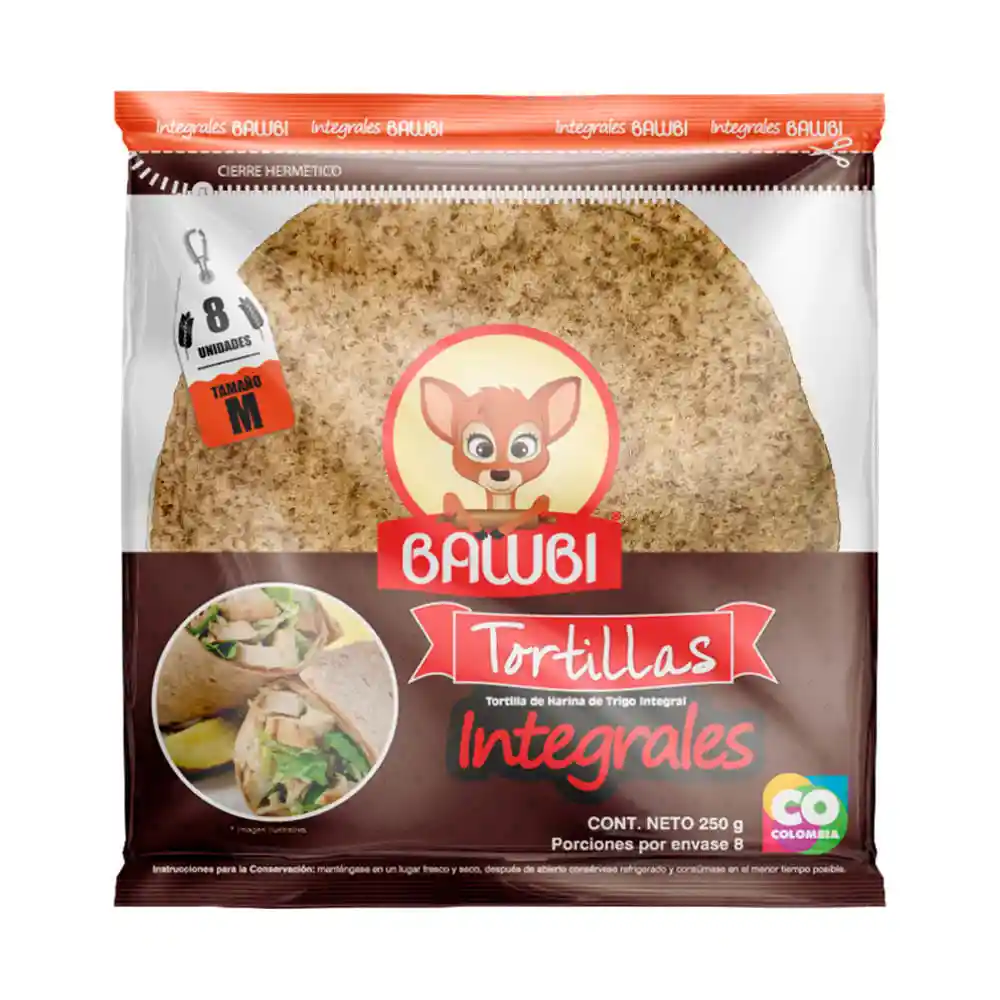 Tortilla de Harina de Trigo Integral M 8 Und