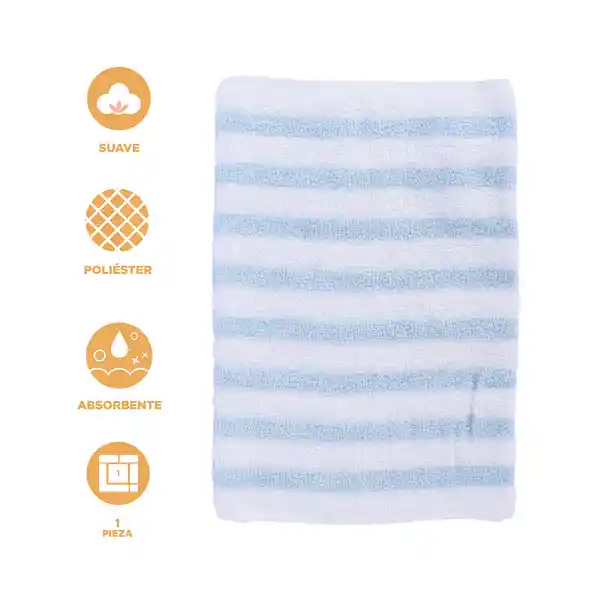 Toalla Infantil Para Baño de Rayas Azul Serie Miniso