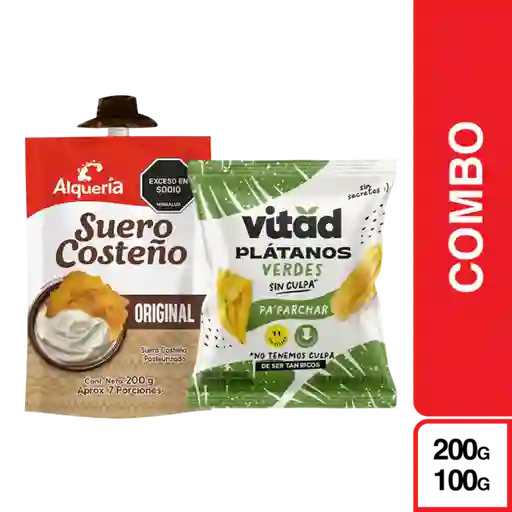 Combo Alqueria Suero Costeño Original + Vitad Platanito Verdes