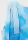 Blusa Adela Azul Talla M Mujer Mango