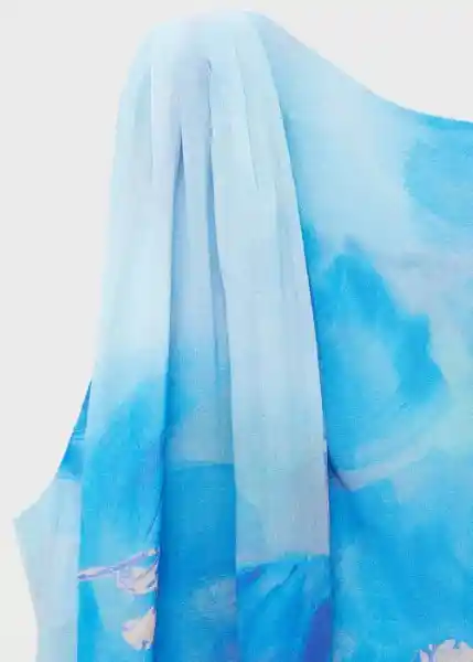 Blusa Adela Azul Talla M Mujer Mango