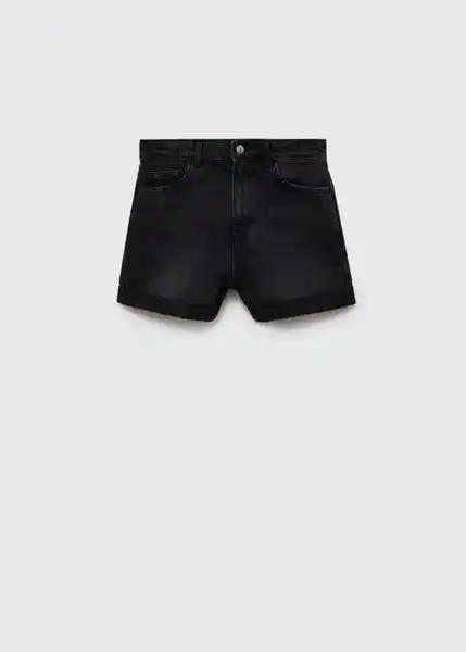 Short Mom80 Tejano Negro Talla 36 Mujer Mango