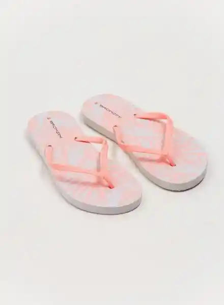 Sandalias Para Dama Color Blanco/Rosado Talla 36 Bronzini