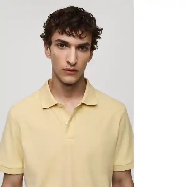 Camisa Polo Rea Amarillo Pastel Talla M Hombre Mango