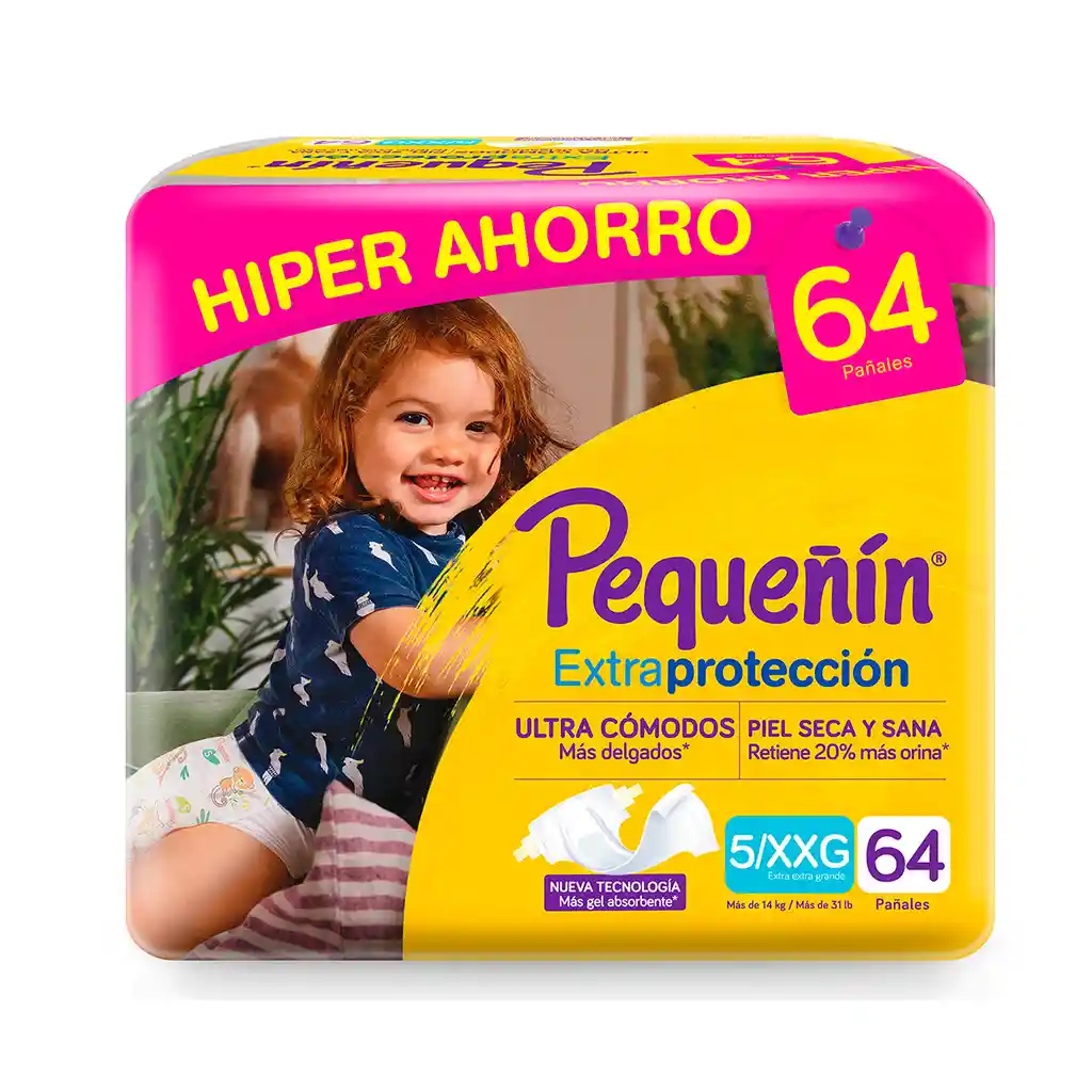 Pequeñin Pañales Extra Protección Etapa 5