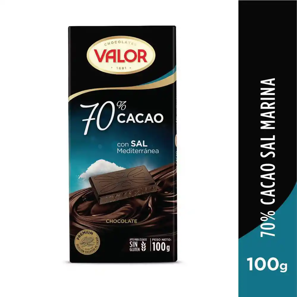 Valor Chocolate 70% Cacao con Sal Mediterránea