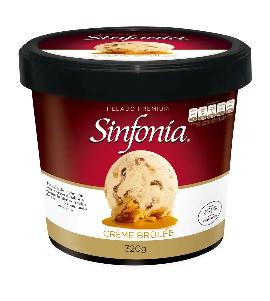 Sinfonía Helado de Leche Sabor Créme Brûlée