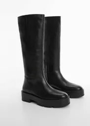 Bota Blan Negro Talla 40 Mujer Mango