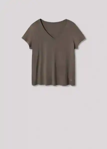 Camiseta Am055 Taupe Talla L Mujer Mango