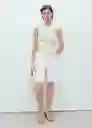 Bermuda Anne Blanco Talla 34 Mujer Mango