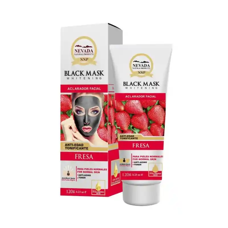 Nevada Mascarilla Negra Facial Aclaradora de Fresa