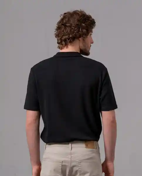 Camiseta Polo Textura Negro Sombrio Ultraoscuro T L 65203 Rifle
