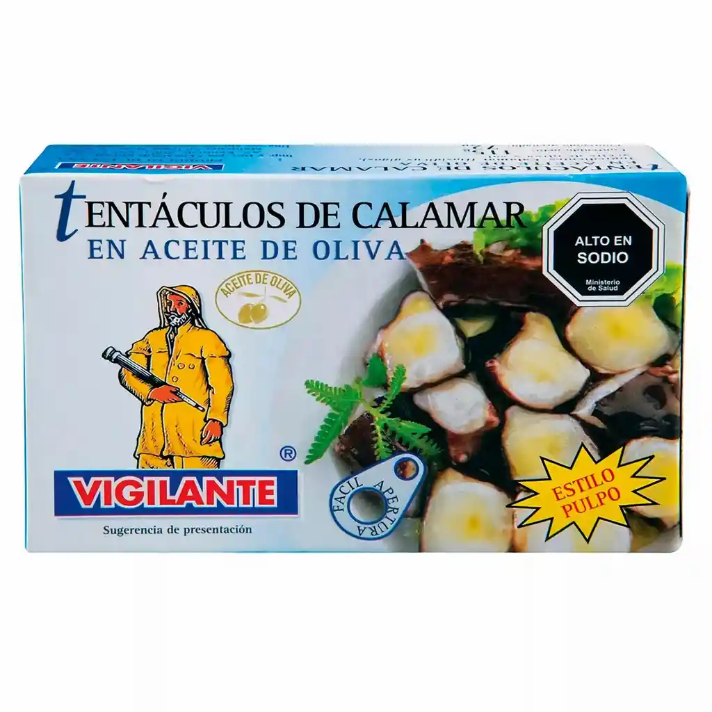 Vigilante Tentaculo De Calamar En Aceite 1 Und
