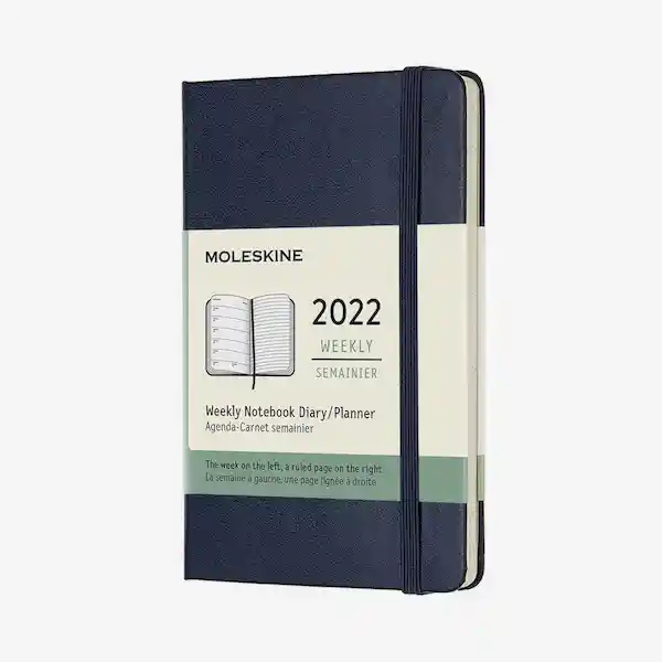 Moleskine Agenda Semanal 2022 Hard Cover Azul Zafiro 9 x 14 cm