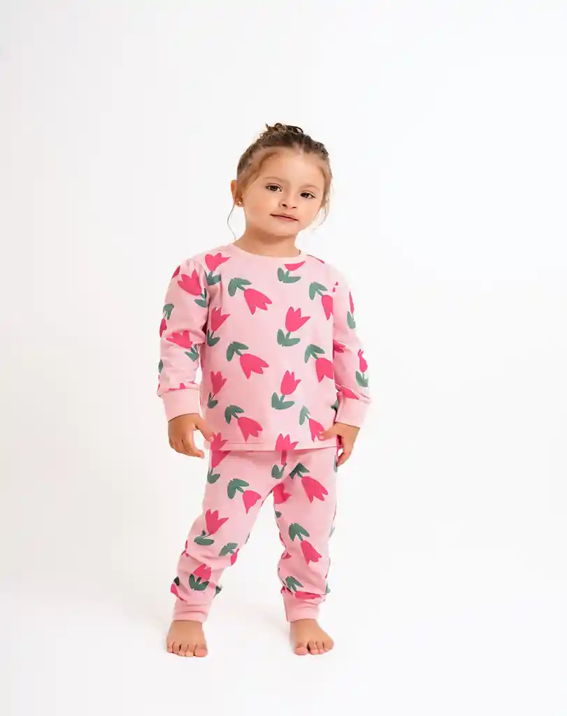 Pijama 2 Piezas Manga Larga y Pantalón Largo Bebita Addi Niña Baby Fresh Talla 4t