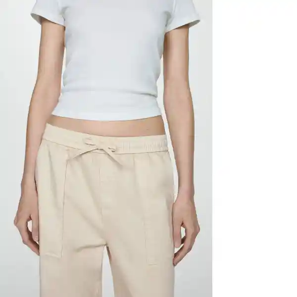 Pantalón Suki Offwhite Talla L Mujer Mango