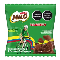MILO NUGGETS trozos con malta cubiertos sabor chocolate x 40g