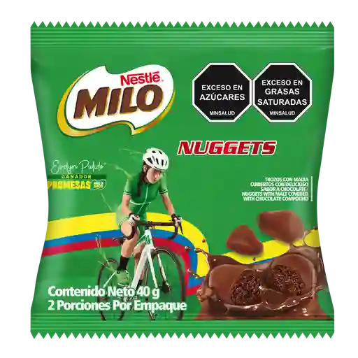 MILO NUGGETS trozos con malta cubiertos sabor chocolate x 40g