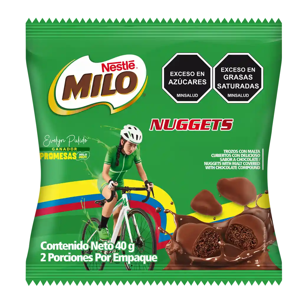 MILO NUGGETS trozos con malta cubiertos sabor chocolate x 40g